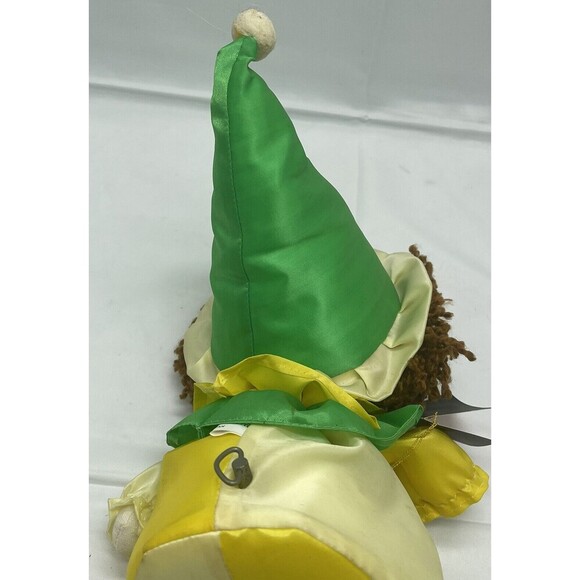 Vintage Faratak Inc Wind Up Musical Clown Doll Toy 1980s Green Yellow Works Rare - Picture 12 of 16